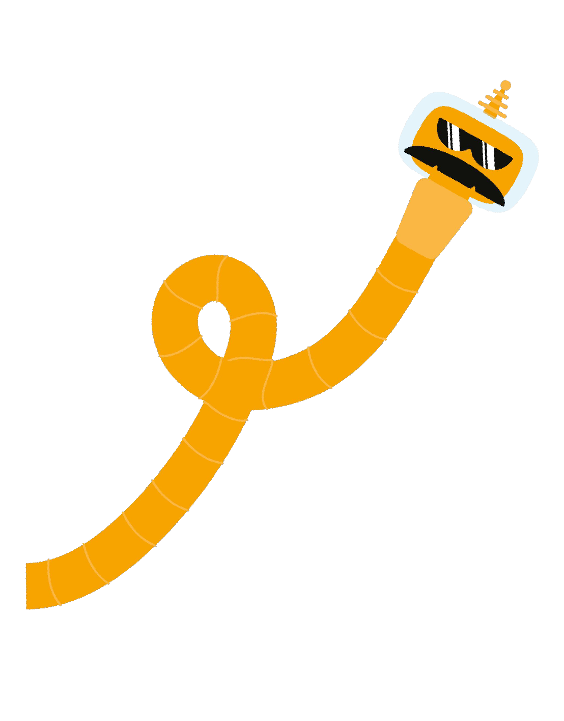 Gele worm mascotte